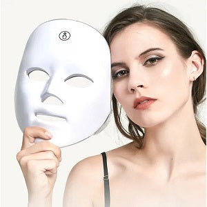 White Portable Light Facial Beauty Instrument Mask for Skin Care, Plastic, Face